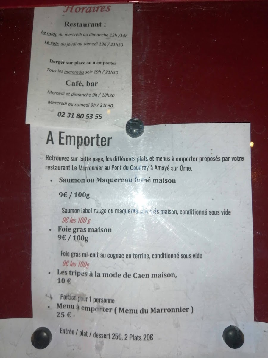 Menu Restaurant Le Marronnier - Caen-10