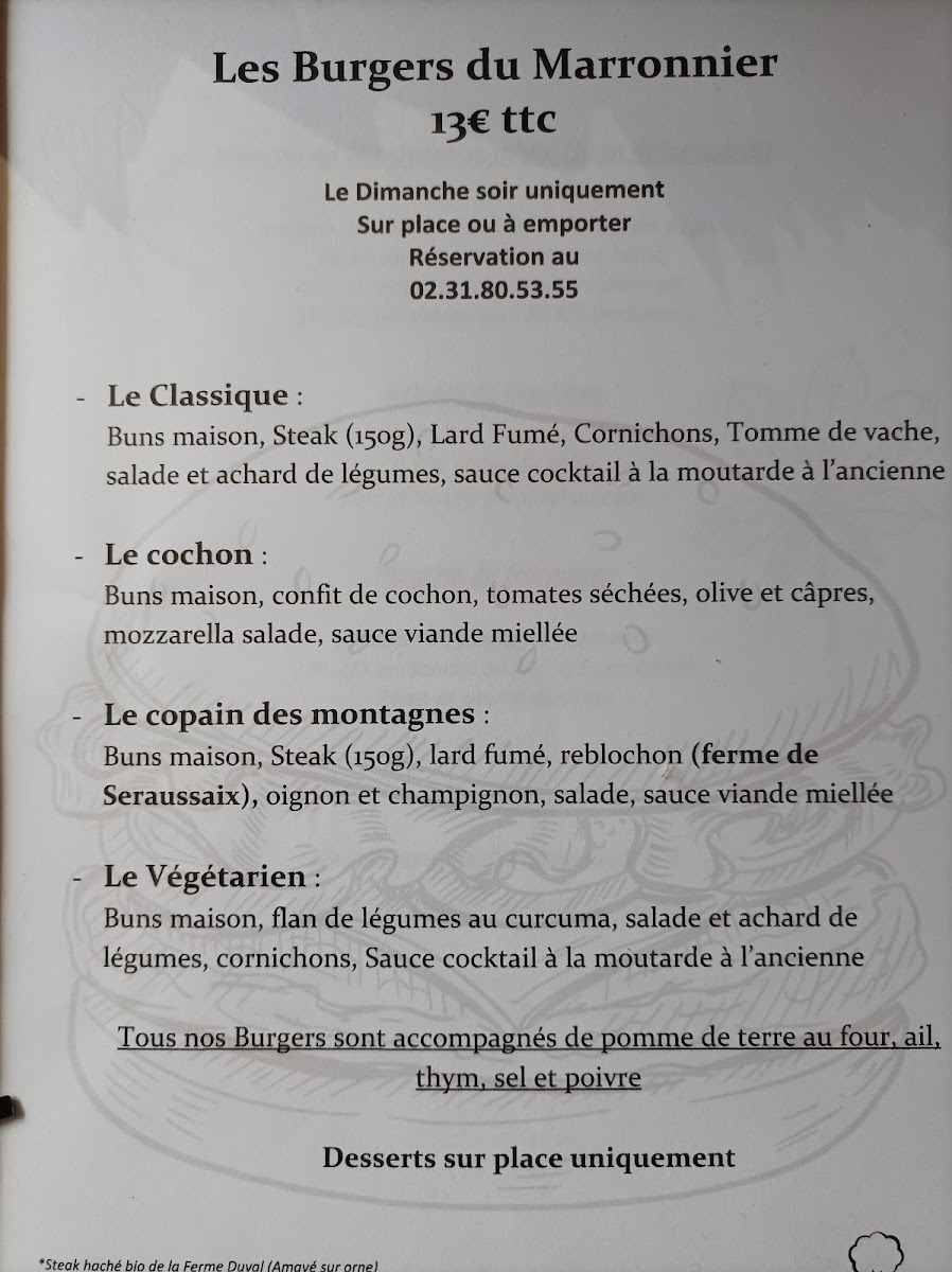 Menu Restaurant Le Marronnier - Caen-3