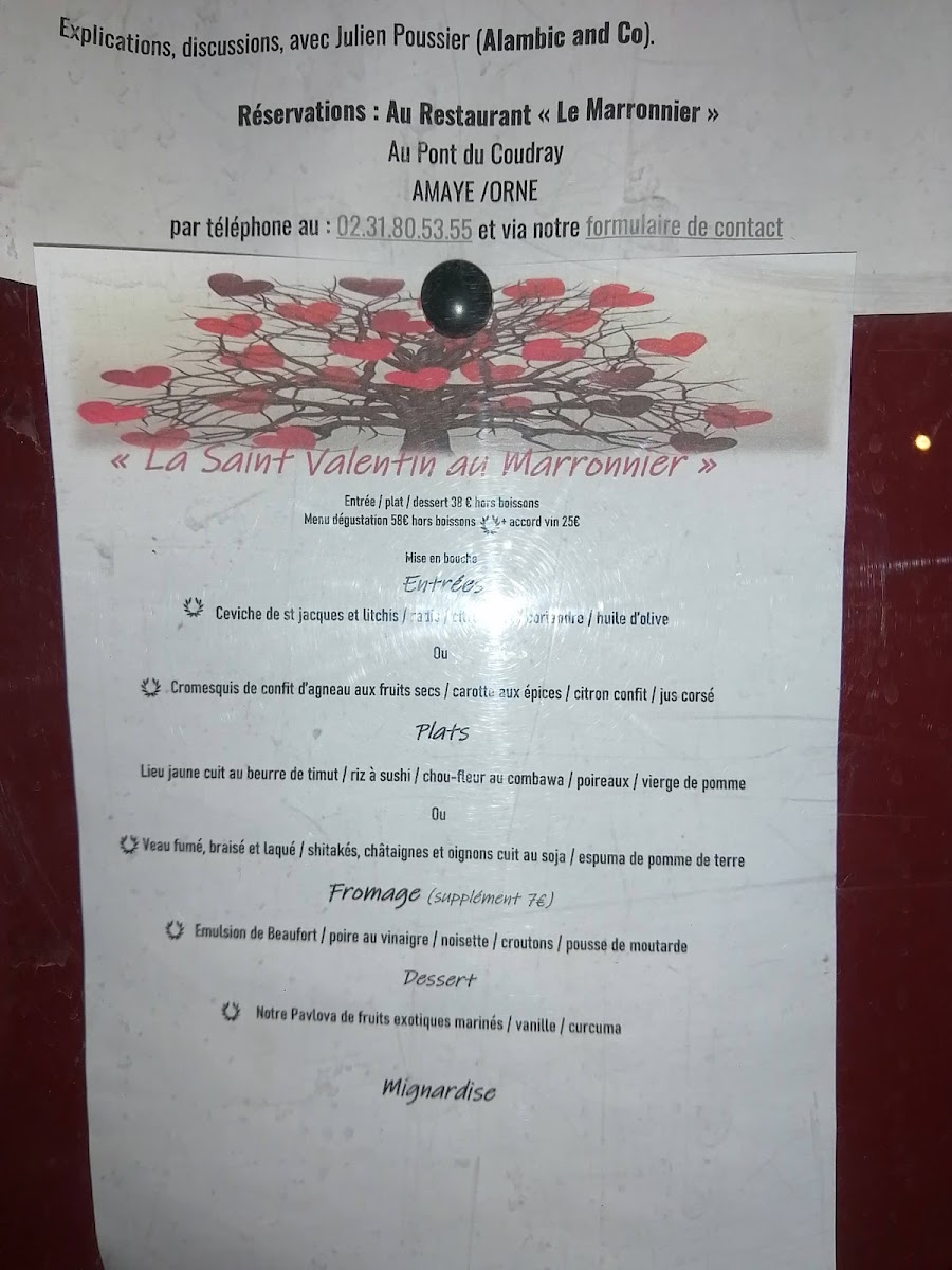 Menu Restaurant Le Marronnier - Caen-5