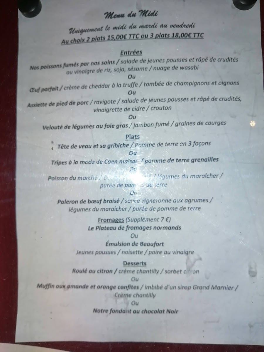 Menu Restaurant Le Marronnier - Caen-6